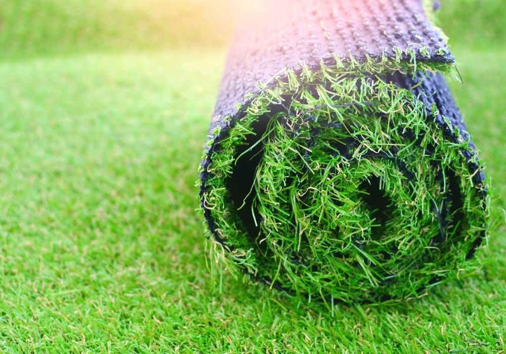 Roll of polyethylene fake artificial grass